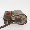 GUCCI GG Supreme Web Sherry Line Shoulder Bag PVC Beige 56 02 087 Auth 161551-4