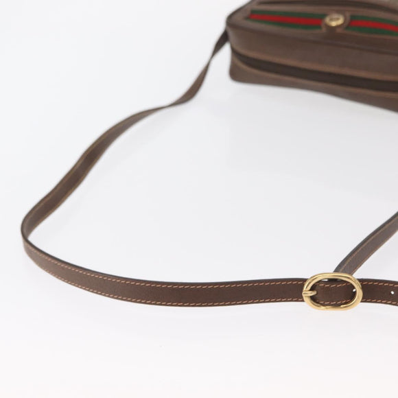 GUCCI GG Supreme Web Sherry Line Shoulder Bag PVC Beige 56 02 087 Auth 161551