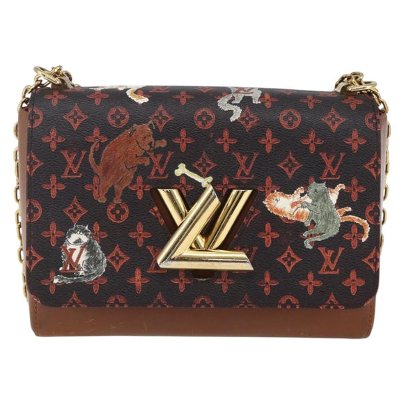 LOUIS VUITTON Catgram Sack Twist MM Shoulder Bag Marron M44408 LV Auth 161561SAV