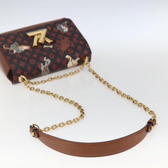 LOUIS VUITTON Catgram Sack Twist MM Shoulder Bag Marron M44408 LV Auth 161561SAV
