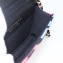 CHANEL Mini Matelasse 12 Chain Shoulder Bag Cotton Gold CC Auth 161565SM-21