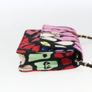 CHANEL Mini Matelasse 12 Chain Shoulder Bag Cotton Gold CC Auth 161565SM-4