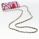CHANEL Mini Matelasse 12 Chain Shoulder Bag Cotton Gold CC Auth 161565SM-7