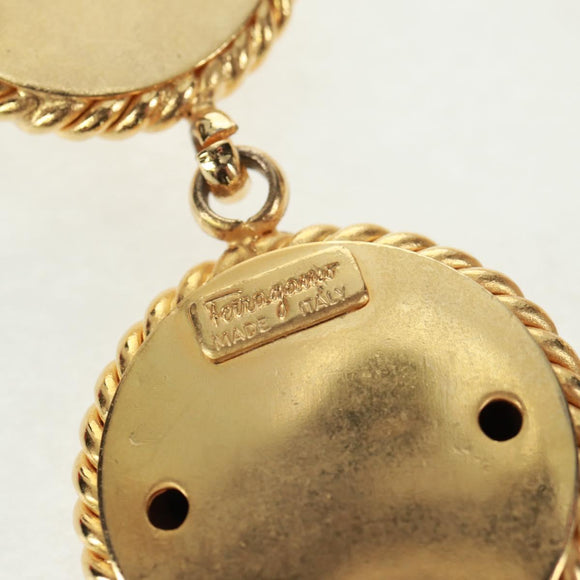 Salvatore Ferragamo Pearl Necklace metal Gold Tone Auth 161568V