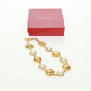 Salvatore Ferragamo Pearl Necklace metal Gold Tone Auth 161568V-12
