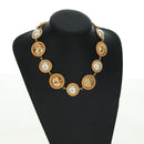 Salvatore Ferragamo Pearl Necklace metal Gold Tone Auth 161568V-13