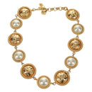 Salvatore Ferragamo Pearl Necklace metal Gold Tone Auth 161568V-1