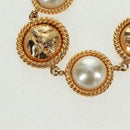 Salvatore Ferragamo Pearl Necklace metal Gold Tone Auth 161568V-3