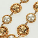 Salvatore Ferragamo Pearl Necklace metal Gold Tone Auth 161568V-4