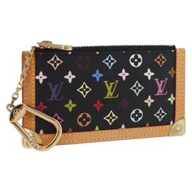 LOUIS VUITTON Multicolor Pochette Cles Coin Purse Black M13664 LV Auth 161570V