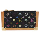 LOUIS VUITTON Multicolor Pochette Cles Coin Purse Black M13664 LV Auth 161570V-13