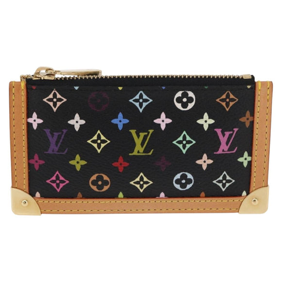 LOUIS VUITTON Multicolor Pochette Cles Coin Purse Black M13664 LV Auth 161570V