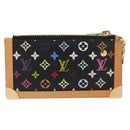 LOUIS VUITTON Multicolor Pochette Cles Coin Purse Black M13664 LV Auth 161570V-2