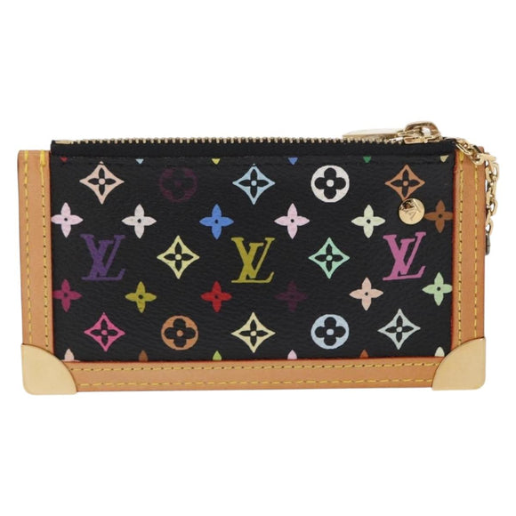 LOUIS VUITTON Multicolor Pochette Cles Coin Purse Black M13664 LV Auth 161570V