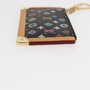 LOUIS VUITTON Multicolor Pochette Cles Coin Purse Black M13664 LV Auth 161570V-3