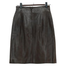 CELINE Skirt Lamb Skin Brown Gold Auth 161571V-2