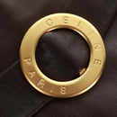 CELINE Skirt Lamb Skin Brown Gold Auth 161571V-4