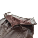 CELINE Skirt Lamb Skin Brown Gold Auth 161571V-6