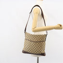 GUCCI GG Canvas Shoulder Bag Beige Silver 145857 Auth 161580-23