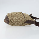 GUCCI GG Canvas Shoulder Bag Beige Silver 145857 Auth 161580-4