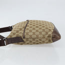 GUCCI GG Canvas Shoulder Bag Beige Silver 145857 Auth 161580-5