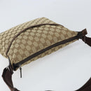 GUCCI GG Canvas Shoulder Bag Beige Silver 145857 Auth 161580-6