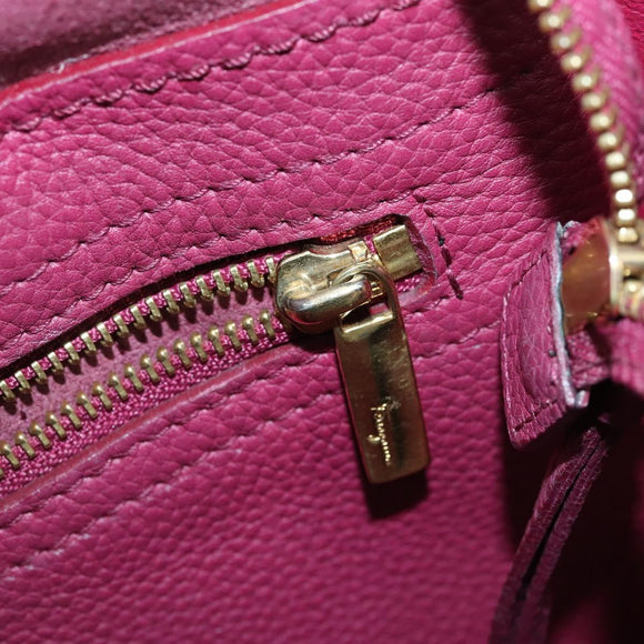 Salvatore Ferragamo Gancini Tragetasche Leder Lila Gold OVP 161588