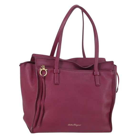 Salvatore Ferragamo Gancini Tragetasche Leder Lila Gold OVP 161588