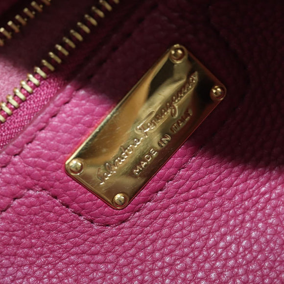 Salvatore Ferragamo Gancini Tragetasche Leder Lila Gold OVP 161588