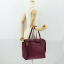 Salvatore Ferragamo Gancini Tote Bag Leather Purple Gold Auth 161588-23