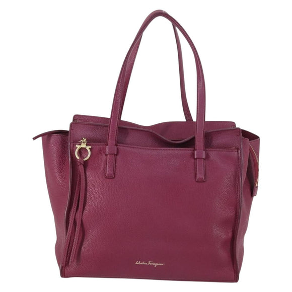 Salvatore Ferragamo Gancini Tragetasche Leder Lila Gold OVP 161588
