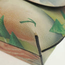 LOEWE Chain Avenue Shoulder Bag Leather Green Silver Auth 161591V-16