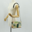 LOEWE Chain Avenue Shoulder Bag Leather Green Silver Auth 161591V-23