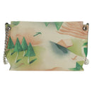 LOEWE Chain Avenue Shoulder Bag Leather Green Silver Auth 161591V-2