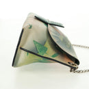 LOEWE Chain Avenue Shoulder Bag Leather Green Silver Auth 161591V-4