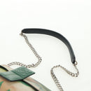 LOEWE Chain Avenue Shoulder Bag Leather Green Silver Auth 161591V-14