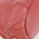 BALENCIAGA Giant Mini Pom Pom Hand Bag Leather 2way Pink Gold Auth 161592V-17