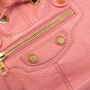 BALENCIAGA Giant Mini Pom Pom Handtas Leer 2way Roze Goud Auth 161592V-20