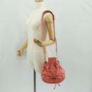 BALENCIAGA Giant Mini Pom Pom Hand Bag Leather 2way Pink Gold Auth 161592V-28