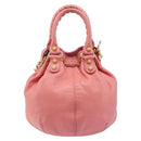 BALENCIAGA Giant Mini Pom Pom Handtas Leer 2way Roze Goud Auth 161592V-2