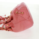 BALENCIAGA Giant Mini Pom Pom Hand Bag Leather 2way Pink Gold Auth 161592V-3