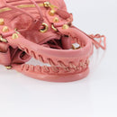 BALENCIAGA Giant Mini Pom Pom Handtas Leer 2way Roze Goud Auth 161592V-7