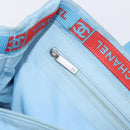 CHANEL New Travel line Tote Bag Nylon Light Blue Silver CC Auth 161593-20
