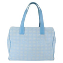 CHANEL New Travel line Tote Bag Nylon Light Blue Silver CC Auth 161593-3