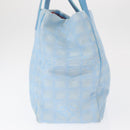 CHANEL New Travel line Tote Bag Nylon Light Blue Silver CC Auth 161593-5