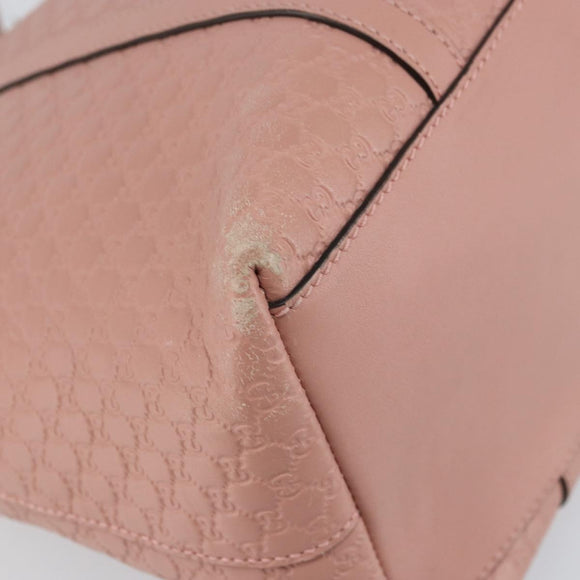 GUCCI Micro GG Canvas Guccissima Tote Bag Leder Pink Gold 449657 Auth 161597