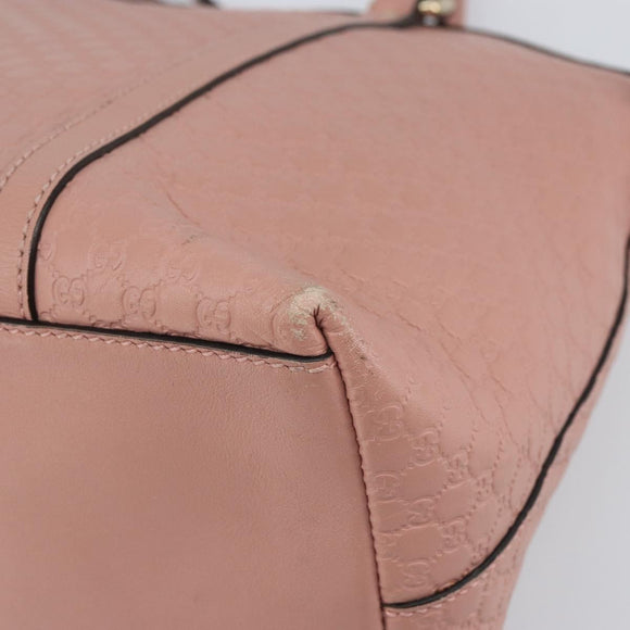 GUCCI Micro GG Canvas Guccissima Tote Bag Leder Pink Gold 449657 Auth 161597