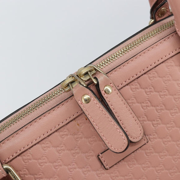 GUCCI Micro GG Canvas Guccissima Tote Bag Leder Pink Gold 449657 Auth 161597