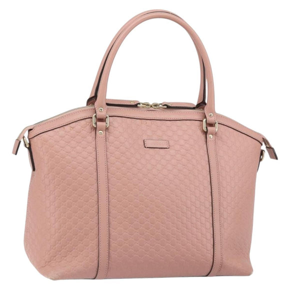 GUCCI Micro GG Canvas Guccissima Tote Bag Leder Pink Gold 449657 Auth 161597