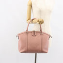 GUCCI Micro GG Canvas Guccissima Tote Bag Leder Pink Gold 449657 Auth 161597-23